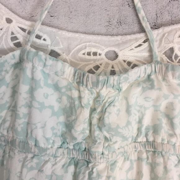 American Eagle Summer Dress Size 2 Country Cottage Straps Eyelet Lace Flare - Picture 4 of 12